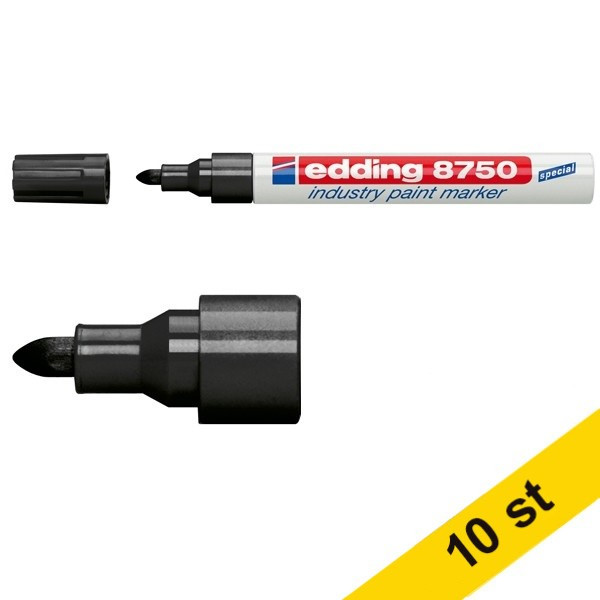 Edding Märkpenna permanent 2.0mm - 4.0mm | Edding 8750 | svart | 10st  239422 - 1