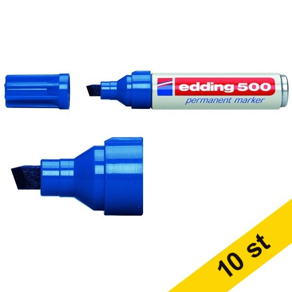 Edding Märkpenna permanent 2.0mm - 7.0mm | Edding 500 | blå | 10st  239866 - 1