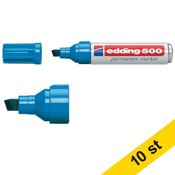 Edding Märkpenna permanent 2.0mm - 7.0mm | Edding 500 | ljusblå | 10st  239870 - 1