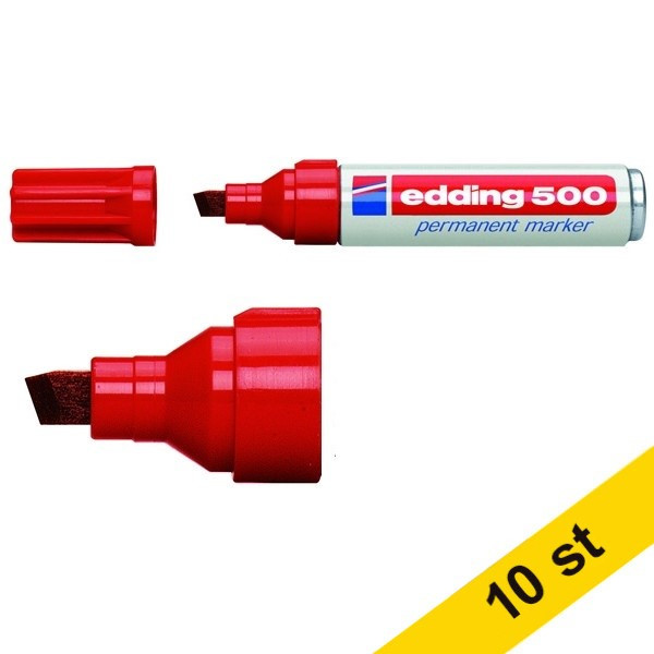 Edding Märkpenna permanent 2.0mm - 7.0mm | Edding 500 | röd | 10st  239873 - 1