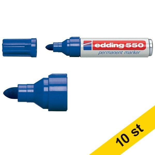 Edding Märkpenna permanent 3.0mm - 4.0mm | Edding 550 | blå | 10st  239506 - 1