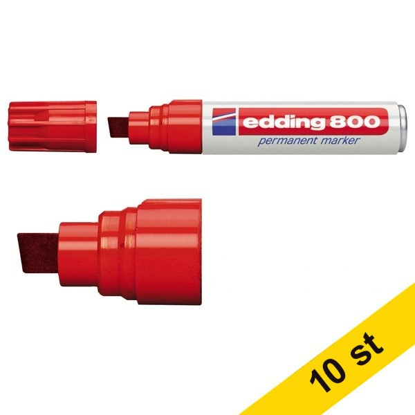 Edding Märkpenna permanent 4.0mm - 12.0mm | Edding 800 | röd | 10st  239436 - 1