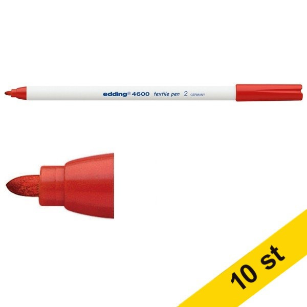 Edding Textilpenna 1.0mm | Edding 4600 | röd | 10st  239861 - 1