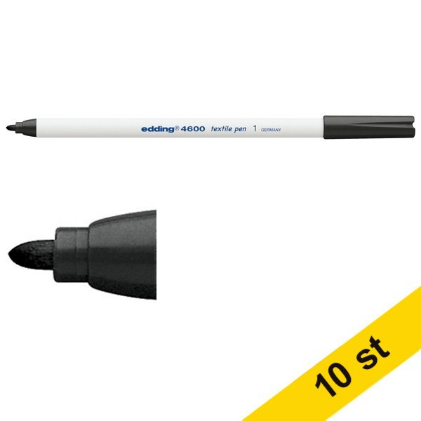 Edding Textilpenna 1.0mm | Edding 4600 | svart | 10st  239865 - 1