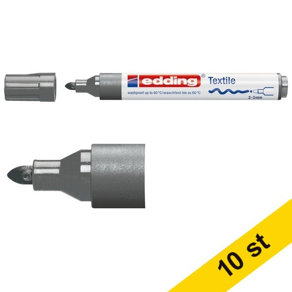 Edding Textilpenna 2.0mm - 3.0mm | Edding 4500 | grå | 10st  239828 - 1