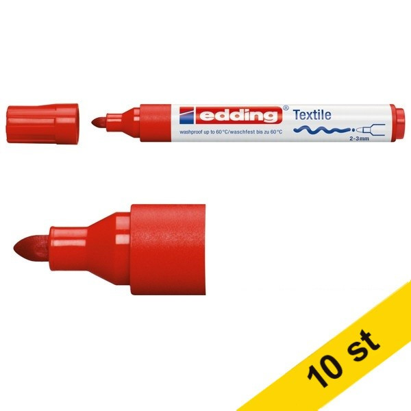 Edding Textilpenna 2.0mm - 3.0mm | Edding 4500 | röd | 10st  239840 - 1