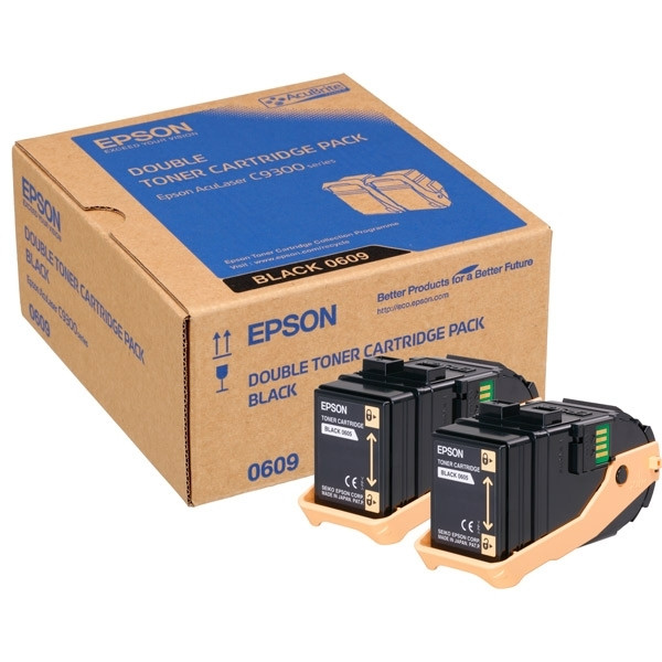 Epson 0609 (S050609) svart toner 2-pack (original) C13S050609 028300 - 1