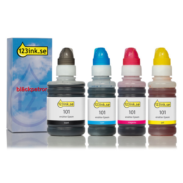 Epson 101 bläckrefill  4-pack (varumärket 123ink) C13T03V64AC 127068 - 1