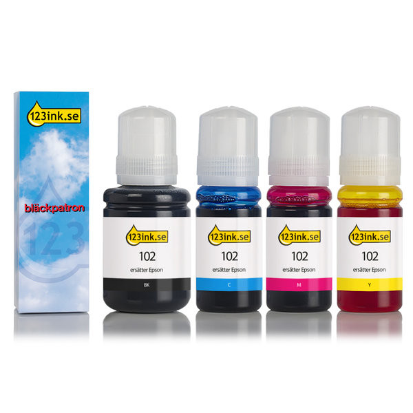 Epson 102 bläckrefill 4-pack (varumärket 123ink) C13T03R140C C13T03R240C C13T03R340C C13T03R440C 127044 - 1