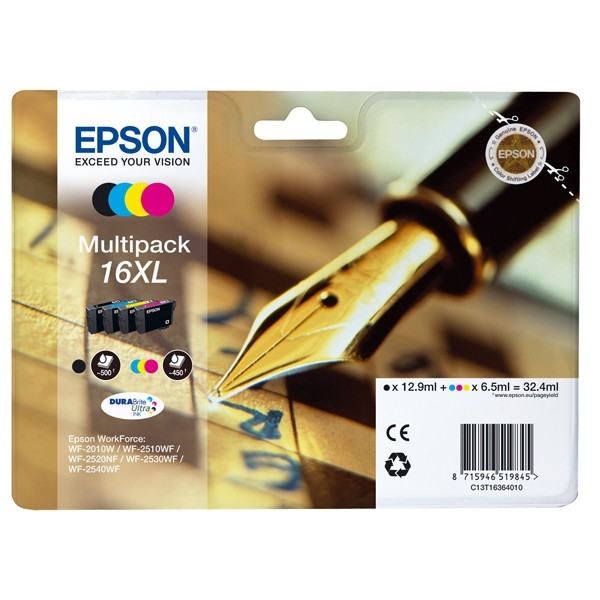 Epson 16XL (T1636) BK/C/M/Y bläckpatron 4-pack (original) C13T16364010 C13T16364012 026538 - 1