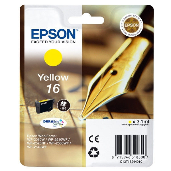 Epson 16 (T1624) gul bläckpatron (original) C13T16244010 C13T16244012 026526 - 1