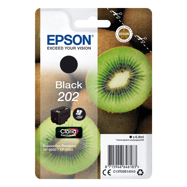 Epson 202 (T02E1) svart bläckpatron (original) C13T02E14010 027126 - 1