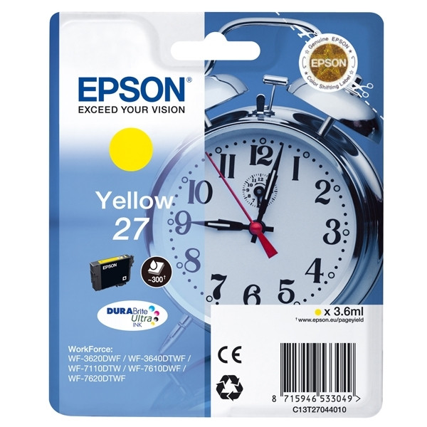 Epson 27 (T2704) gul bläckpatron (original) C13T27044010 C13T27044012 026632 - 1