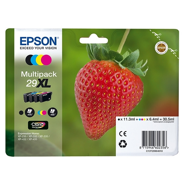 Epson 29XL (T2996) BK/C/M/Y bläckpatron 4-pack (original) C13T29964010 C13T29964012 026846 - 1