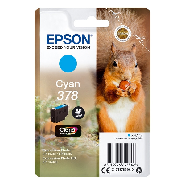 Epson 378 cyan bläckpatron (original) C13T37824010 027100 - 1