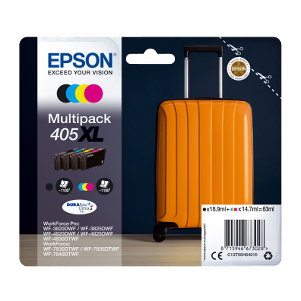 Epson 405XL (T05H6) BK/C/M/Y bläckpatron 4-pack (original) C13T05H64010 052204 - 1
