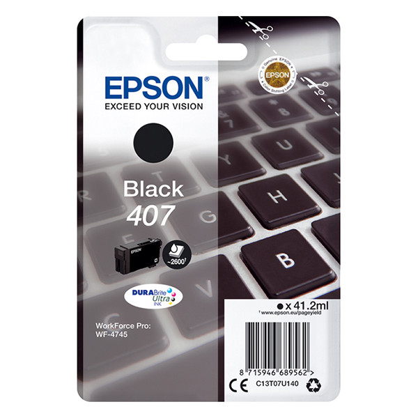 Epson 407 (T07U1) svart bläckpatron (original) C13T07U140 083556 - 1