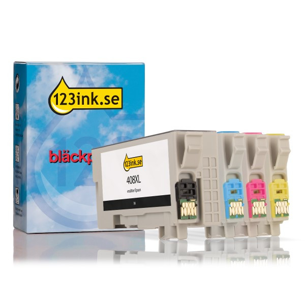 Epson 408XL BK/C/M/Y bläckpatron 4-pack (varumärket 123ink)  130116 - 1