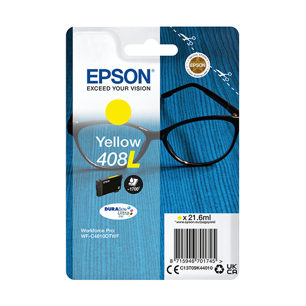 Epson 408XL (T09K4) gul bläckpatron hög kapacitet (original) C13T09K44010 024130 - 1