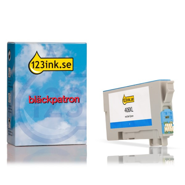 Epson 408XL cyan bläckpatron hög kapacitet (varumärket 123ink) C13T09K24010C 024127 - 1