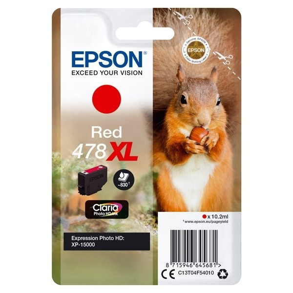 Epson 478XL röd bläckpatron hög kapacitet (original) C13T04F54010 027194 - 1