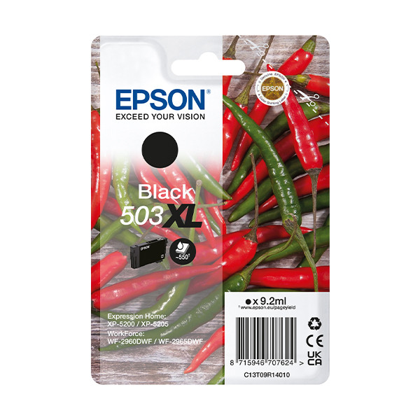 Epson 503XL (T09R1) svart bläckpatron hög kapacitet (original) C13T09R14010 652050 - 1