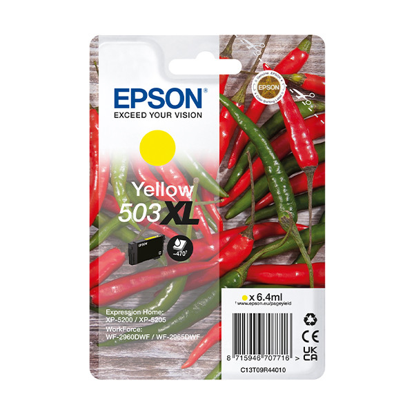 Epson 503XL (T09R4) gul bläckpatron hög kapacitet (original) C13T09R44010 652056 - 1