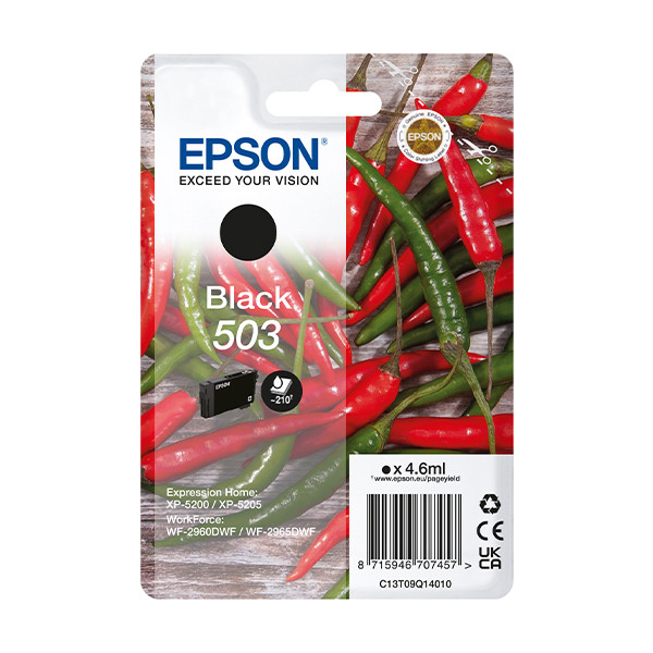 Epson 503 (T09Q1) svart bläckpatron (original) C13T09Q14010 652040 - 1