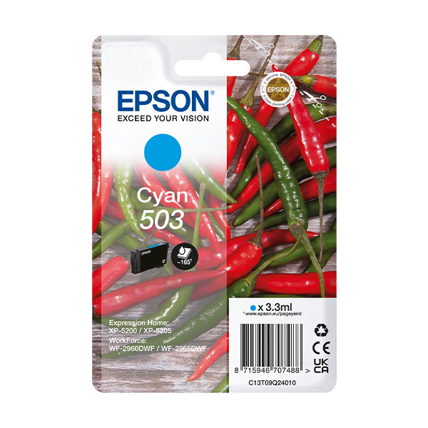 Epson 503 (T09Q2) cyan bläckpatron (original) C13T09Q24010 652042 - 1