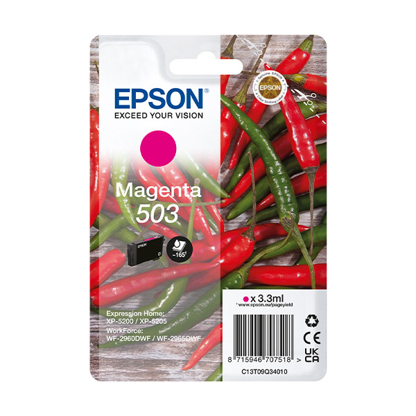 Epson 503 magenta bläckpatron (original) C13T09Q34010 652044 - 1