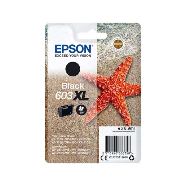 Epson 603XL (T03A1) svart bläckpatron hög kapacitet (original) C13T03A14010 C13T03A14020 020676 - 1