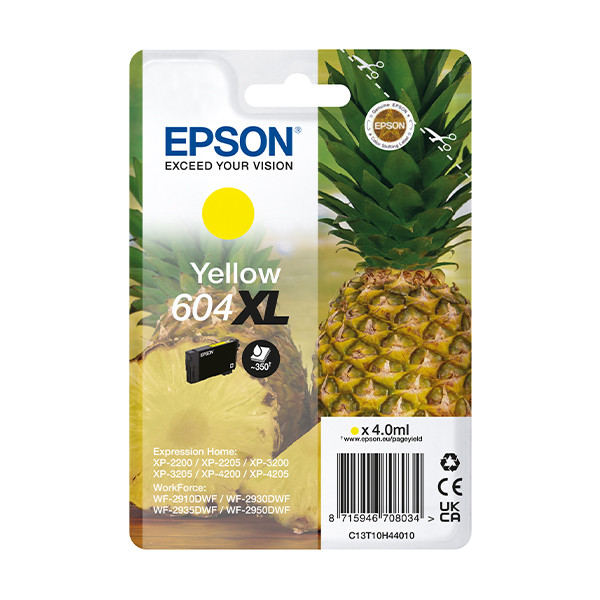 Epson 604XL (T10H4) gul bläckpatron hög kapacitet (original) C13T10H44010 652076 - 1