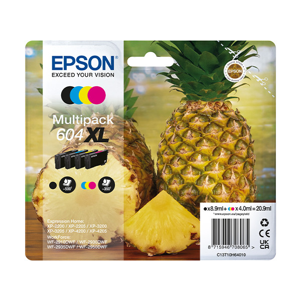 Epson 604XL (T10H6) BK/C/M/Y bläckpatron 4-pack (original) C13T10H64010 652078 - 1