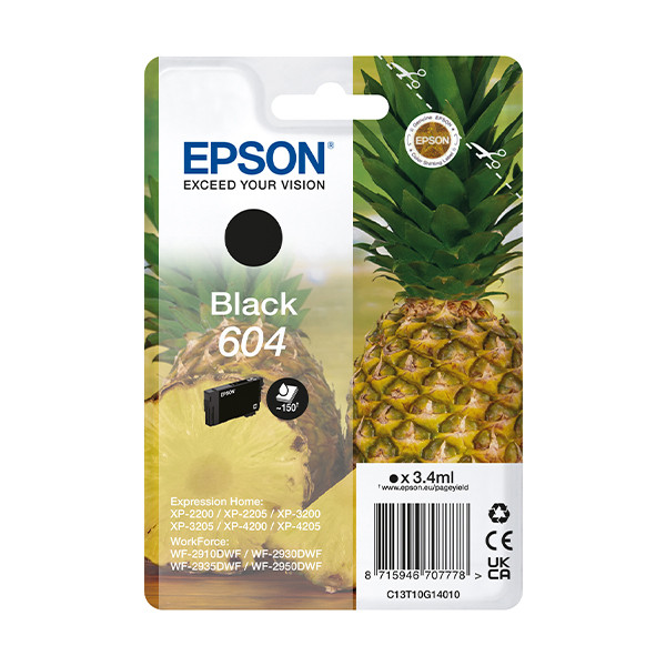 Epson 604 (T10G1) svart bläckpatron (original) C13T10G14010 652060 - 1