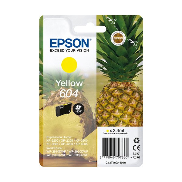 Epson 604 (T10G4) gul bläckpatron (original) C13T10G44010 652066 - 1