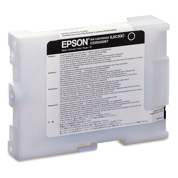 Epson S020267 SJIC3 (K) svart bläckpatron (original) C33S020267 026972 - 1