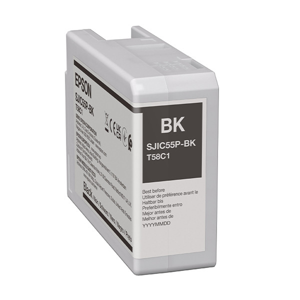 Epson SJIC55P(K) svart bläckpatron (original) C13T58C140 083798 - 1