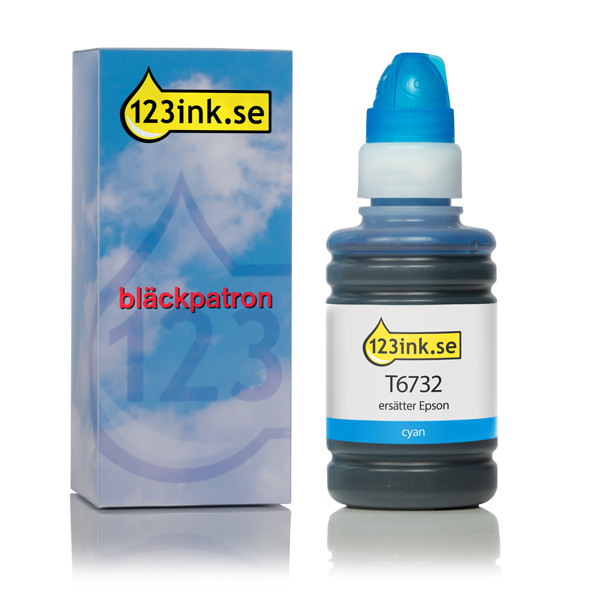 Epson T6732 cyan bläckrefill (varumärket 123ink) C13T67324AC 026819 - 1