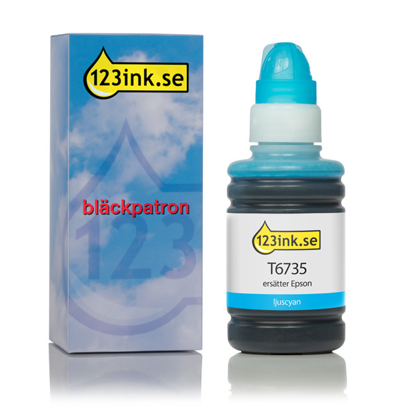 Epson T6735 ljuscyan bläckrefill (varumärket 123ink) C13T67354AC 026825 - 1