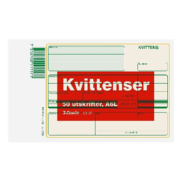 Esselte Blankett kvittens A6L 2x50 11217 360919 - 1