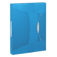 Esselte Dokumentbox med gummiband | 40mm | Esselte 6240 | transparent blå 624047 203219