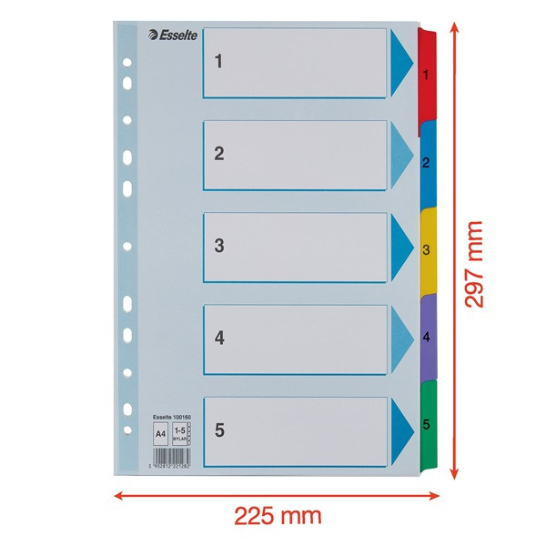 Esselte Pärmregister A4 | 1-5 | Esselte Register Mylar 100160 238444 - 4