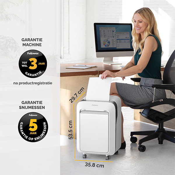 Fellowes Dokumentförstörare P5 | Fellowes Powershred LX211 vit [14Kg] 5050301 213361 - 6