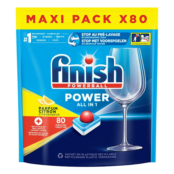 Finish Diskmaskinstabletter | Finish Power All-in-1 Citron | 80st  SFI01016 - 1