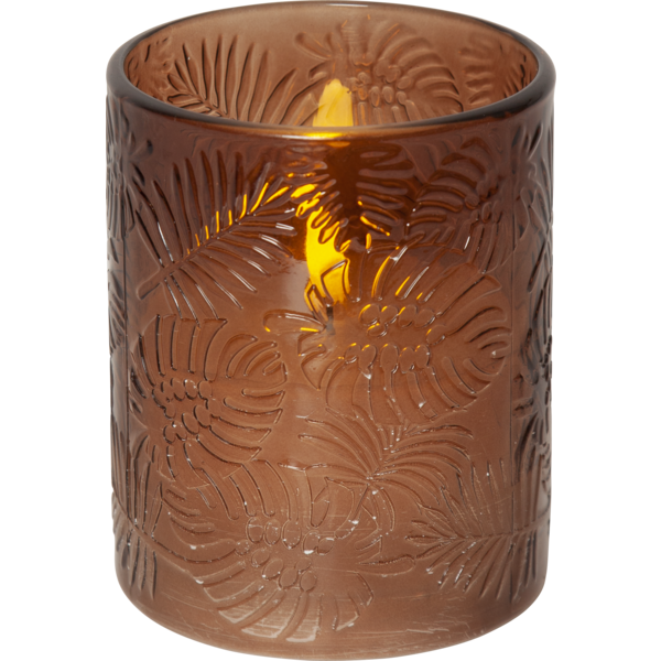 Flamme Leaf LED Blockljus | 10cm | brun 061-74 501545 - 1