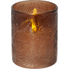 Flamme Leaf LED Blockljus | 10cm | brun 061-74 501545 - 1