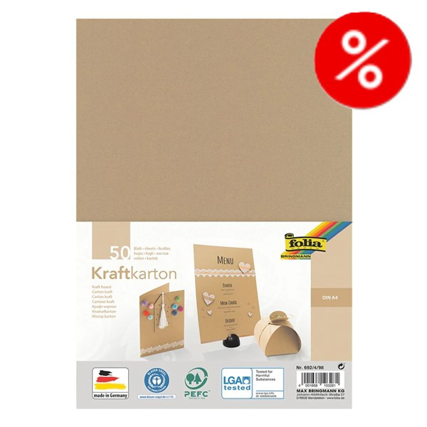 Folia Kraftpapper 230g A4 | 50 ark $$  500580 - 1