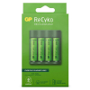 GP USB Batteriladdare + 4st GP 2100 ReCyko uppladdningsbara AA batterier