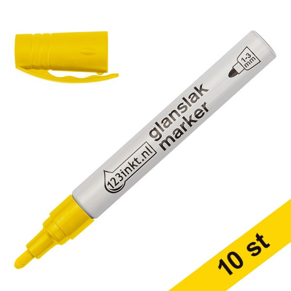 Glansig lackpenna 1.0mm - 3.0mm | 123ink | gul  10st  300860 - 1