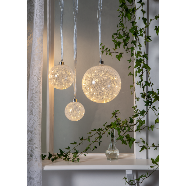 Glaskula Glow Snow Ø200mm [Star Trading] 457-97 501522 - 2